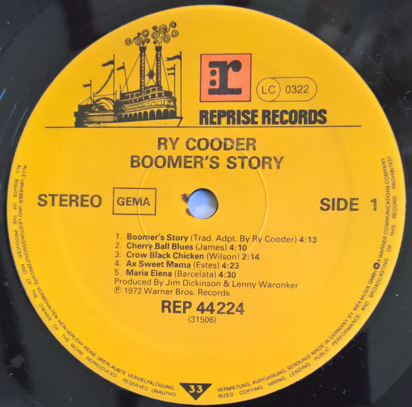 Ry Cooder - Boomer's Story | Reprise Records (REP 44 224) - 3 Ry Cooder - Boomer's Story | Reprise Records (REP 44 224) - 3