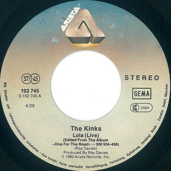 The Kinks - Lola (Live) | Arista (102 745) - 3