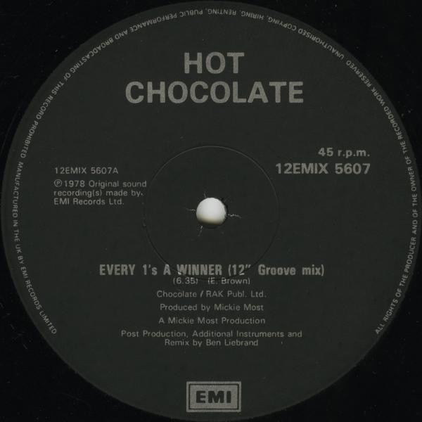 Hot Chocolate - Every 1's A Winner (Groove Mix) | EMI (12EMIX 5607) - 3 Hot Chocolate - Every 1's A Winner (Groove Mix) | EMI (12EMIX 5607) - 3