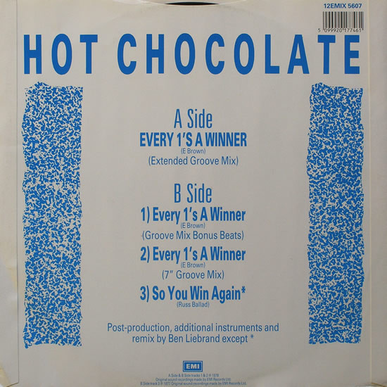 Hot Chocolate - Every 1's A Winner (Groove Mix) | EMI (12EMIX 5607) - 2 Hot Chocolate - Every 1's A Winner (Groove Mix) | EMI (12EMIX 5607) - 2