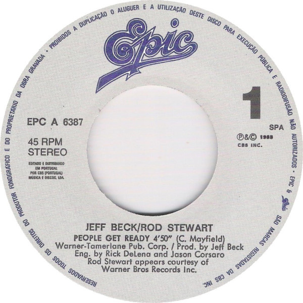 Jeff Beck And Rod Stewart - People Get Ready | Epic (A-6387) - 3