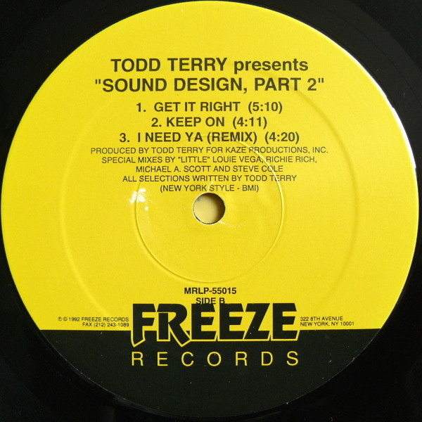 Todd Terry Presents Sound Design - Sound Design Part II | Freeze Records (MRLP-55015) - 3 Todd Terry Presents Sound Design - Sound Design Part II | Freeze Records (MRLP-55015) - 3