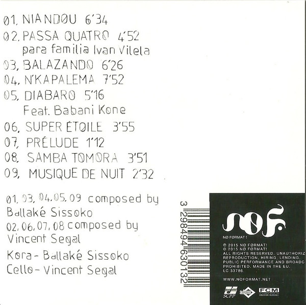 Ballaké Sissoko , Vincent Segal - Musique De Nuit | No Format (NØF. 30) - 2 Ballaké Sissoko , Vincent Segal - Musique De Nuit | No Format (NØF. 30) - 2
