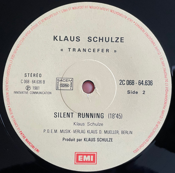 Klaus Schulze - Trancefer | EMI (2C 068-64636) - 4 Klaus Schulze - Trancefer | EMI (2C 068-64636) - 4