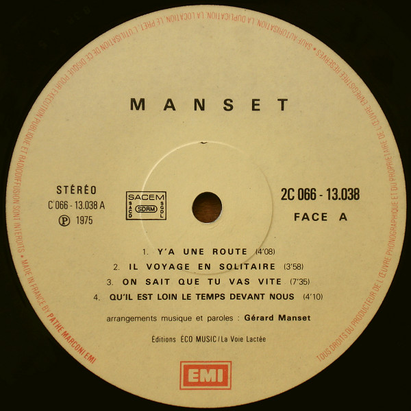 Gérard Manset - Manset | EMI (2C 066-13038) - 3 Gérard Manset - Manset | EMI (2C 066-13038) - 3