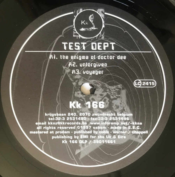 Test Dept. - Tactics For Evolution | KK Records (KK 166) - 3 Test Dept. - Tactics For Evolution | KK Records (KK 166) - 3