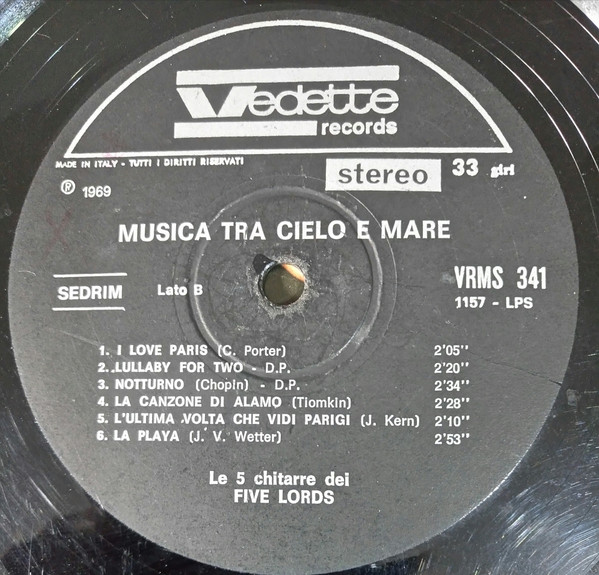 The Sensational Guitars Of Dan & Dale / The Five Lords - Musica Tra Cielo E Mare | Vedette Records (VRMS 341) - 4 The Sensational Guitars Of Dan & Dale / The Five Lords - Musica Tra Cielo E Mare | Vedette Records (VRMS 341) - 4