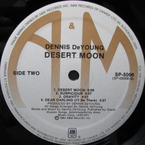Dennis DeYoung - Desert Moon | A&M Records (SP 5006) - 4 Dennis DeYoung - Desert Moon | A&M Records (SP 5006) - 4