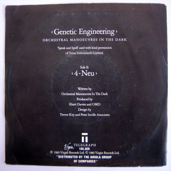 Orchestral Manoeuvres In The Dark - Genetic Engineering | Virgin (105.029) - 2 Orchestral Manoeuvres In The Dark - Genetic Engineering | Virgin (105.029) - 2