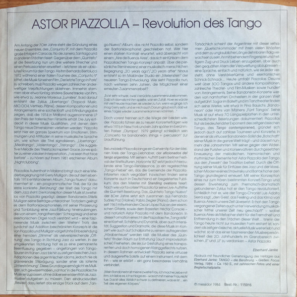 Astor Piazzolla Y Su Quinteto Tango Nuevo - Live In Wien Vol. 1 | Messidor (115916) - 4 Astor Piazzolla Y Su Quinteto Tango Nuevo - Live In Wien Vol. 1 | Messidor (115916) - 4