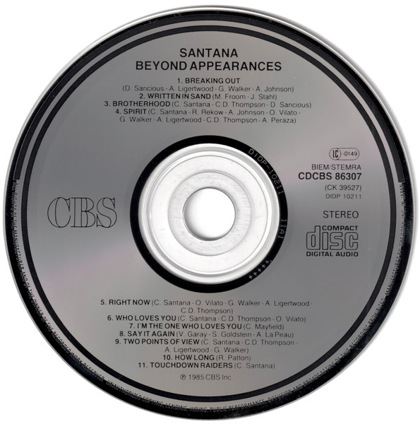 Santana - Beyond Appearances | CBS (CDCBS 86307) - 3