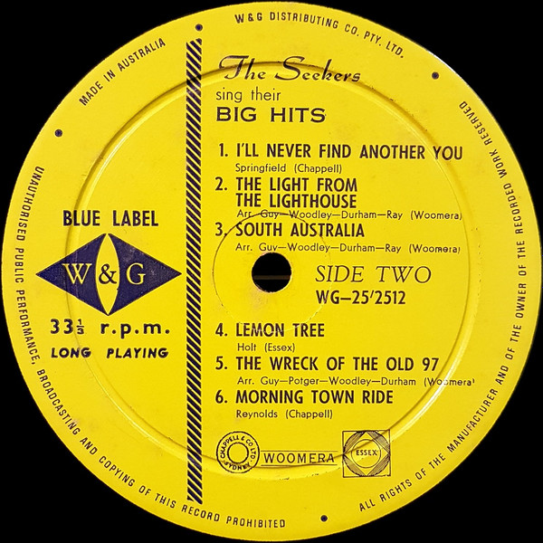The Seekers - The Seekers Sing Their Big Hits | W & G (WG-25⸍2512) - 4 The Seekers - The Seekers Sing Their Big Hits | W & G (WG-25⸍2512) - 4