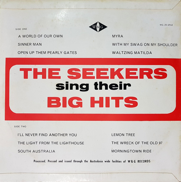 The Seekers - The Seekers Sing Their Big Hits | W & G (WG-25⸍2512) - 2 The Seekers - The Seekers Sing Their Big Hits | W & G (WG-25⸍2512) - 2