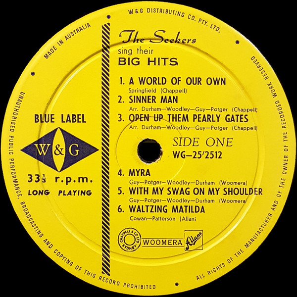 The Seekers - The Seekers Sing Their Big Hits | W & G (WG-25⸍2512) - 3 The Seekers - The Seekers Sing Their Big Hits | W & G (WG-25⸍2512) - 3