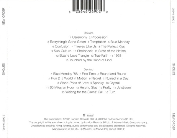 New Order - Singles | London Records (25646 2690 2) - 3