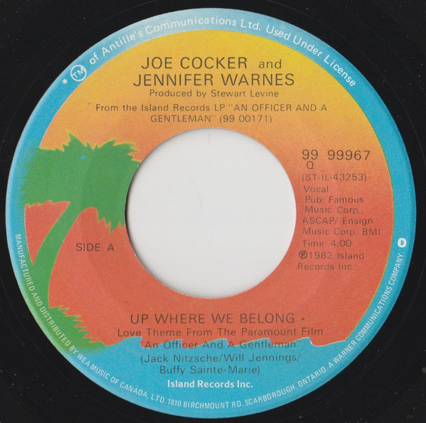 Joe Cocker And Jennifer Warnes - Up Where We Belong (7") [Vinyl] | Island Records (99 99967) - 2