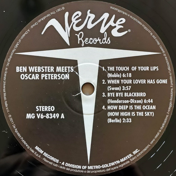Ben Webster Meets Oscar Peterson - Ben Webster Meets Oscar Peterson | Verve Records (MG V6-8349) - 3