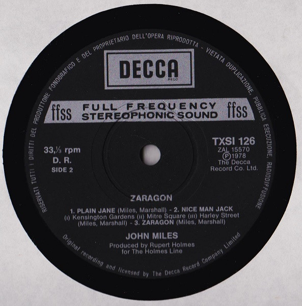 John Miles - Zaragon | Decca (TXSI 126) - 4 John Miles - Zaragon | Decca (TXSI 126) - 4