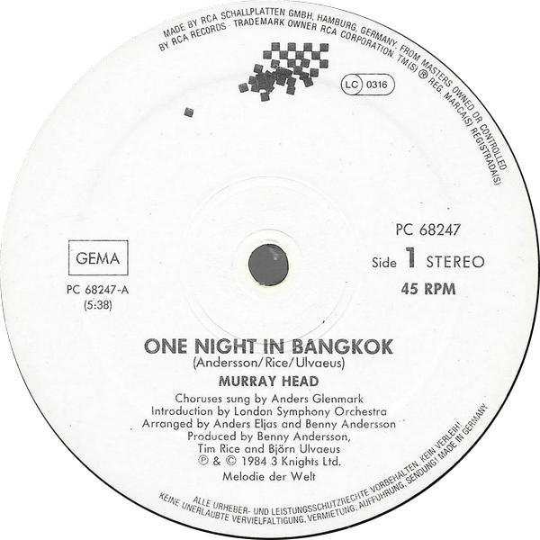 Murray Head - One Night In Bangkok | RCA (PC 68247) - 3 Murray Head - One Night In Bangkok | RCA (PC 68247) - 3