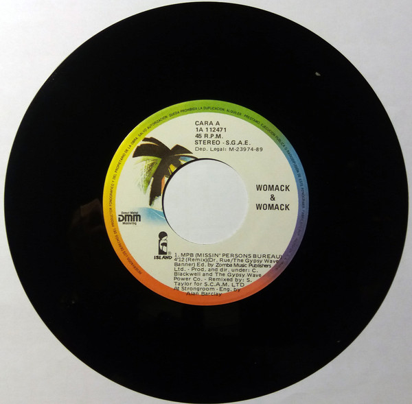 Womack & Womack - MPB (Missin' Persons Bureau) | Island Records (1A 112471) - 3
