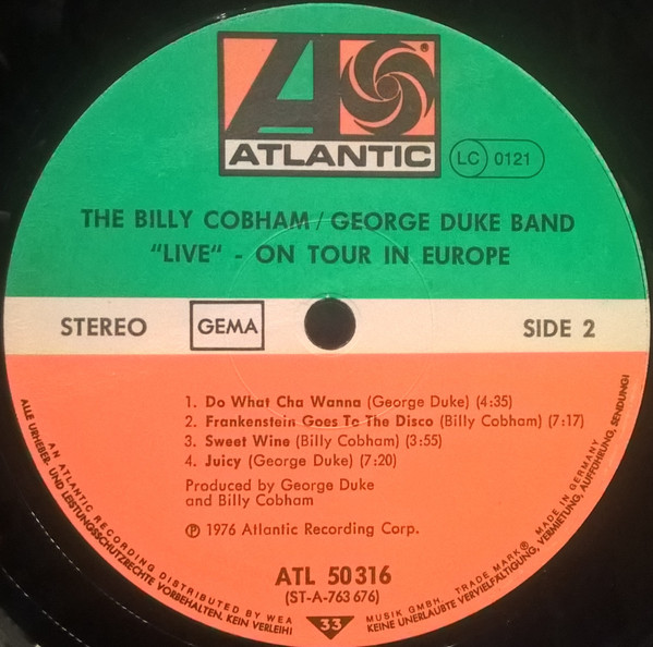 The Billy Cobham / George Duke Band - "Live" On Tour In Europe | Atlantic (ATL 50 316) - 4 The Billy Cobham / George Duke Band - "Live" On Tour In Europe | Atlantic (ATL 50 316) - 4