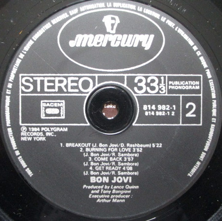 Bon Jovi - Bon Jovi | Mercury (814 982-1) - 4 Bon Jovi - Bon Jovi | Mercury (814 982-1) - 4