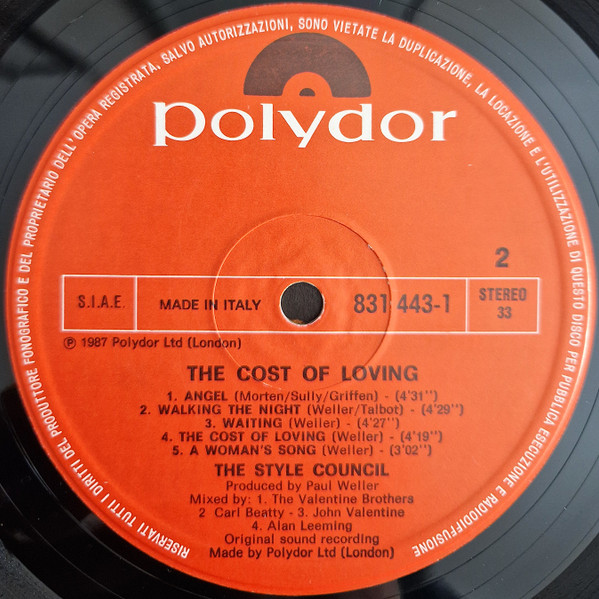 The Style Council - The Cost Of Loving | Polydor (831 443-1) - 4