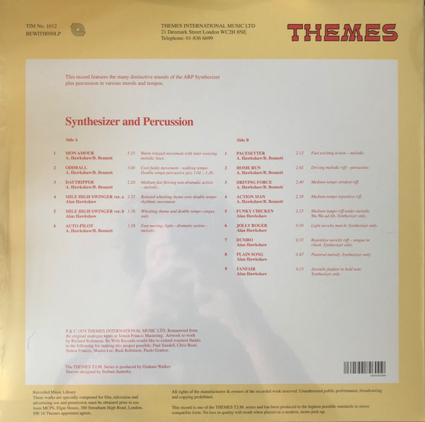 Alan Hawkshaw / Brian Bennett - Synthesizer And Percussion | Be With Records (BEWITH050LP) - 2