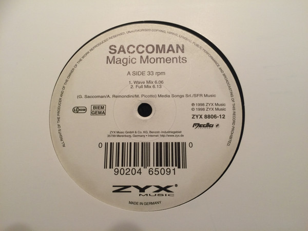 Saccoman - Magic Moments | ZYX Music (ZYX 8806-12) - 4 Saccoman - Magic Moments | ZYX Music (ZYX 8806-12) - 4