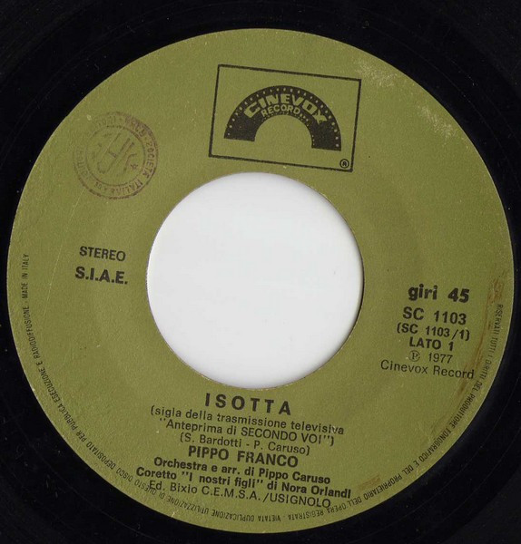Pippo Franco - Isotta | Cinevox Record (SC 1103) - 2