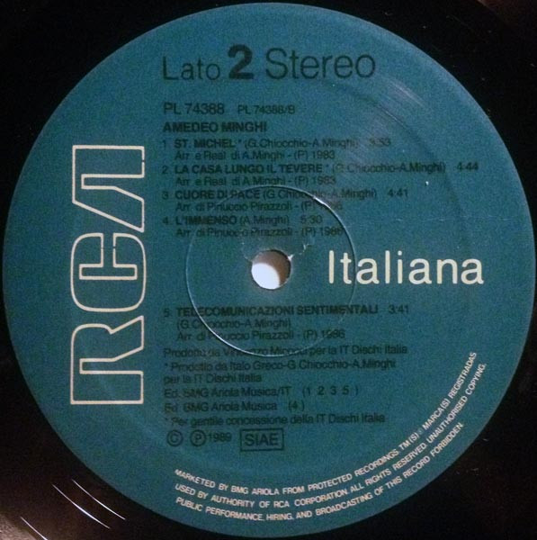 Amedeo Minghi - Amedeo Minghi | RCA Italiana (PL 74388) - 4 Amedeo Minghi - Amedeo Minghi | RCA Italiana (PL 74388) - 4