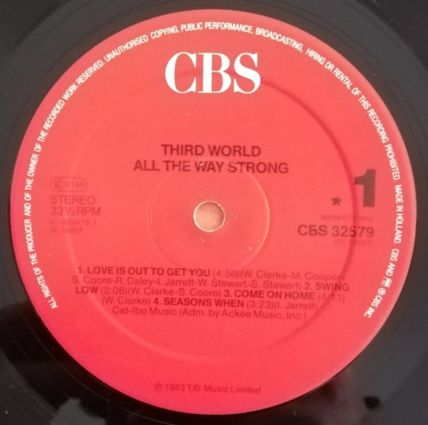 Third World - All The Way Strong | CBS (CBS 32579) - 3