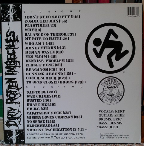 Dirty Rotten Imbeciles - Dirty Rotten LP / Violent Pacification | Rotten Records (ROT 001) - 2 Dirty Rotten Imbeciles - Dirty Rotten LP / Violent Pacification | Rotten Records (ROT 001) - 2