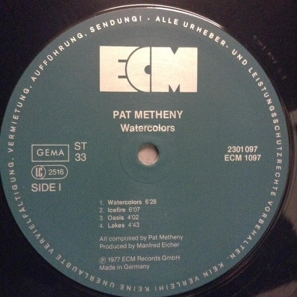 Pat Metheny - Watercolors | ECM Records (ECM 1097) - 3 Pat Metheny - Watercolors | ECM Records (ECM 1097) - 3