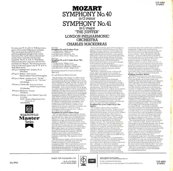 Symphony No. 40 In G Minor / Symphony No. 41 In C Major "The Jupiter"