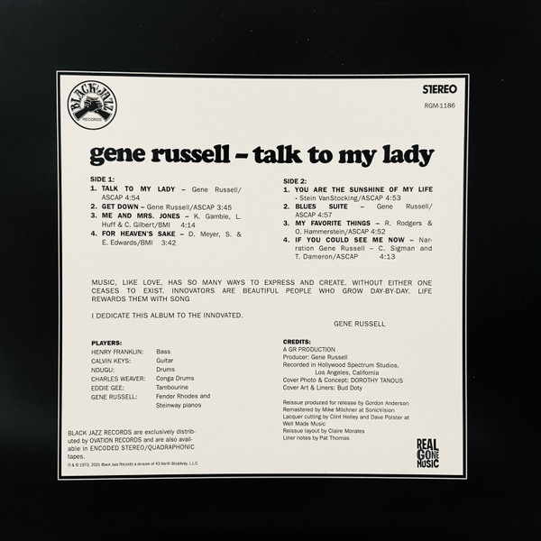 Gene Russell - Talk To My Lady | Real Gone Music (RGM-1186) - 2