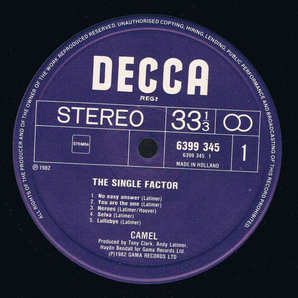 Camel - The Single Factor | Decca (6399 345)