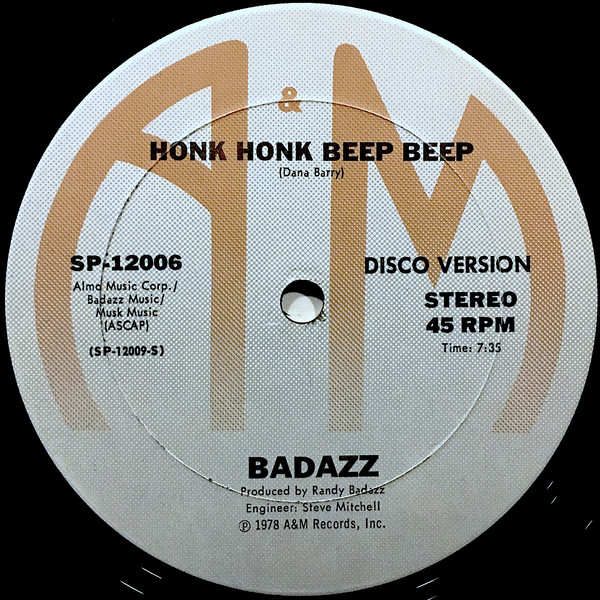 Randy Badazz - Honk Honk Beep Beep | A&M Records (SP-12006) - 3