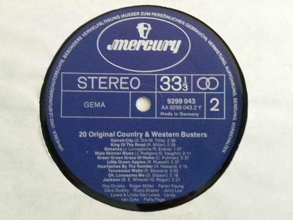 Various - 20 Original Country & Western Busters | Mercury (9299 043) - 4 Various - 20 Original Country & Western Busters | Mercury (9299 043) - 4