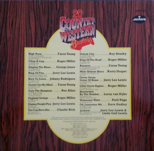 Various - 20 Original Country & Western Busters | Mercury (9299 043) - 2 Various - 20 Original Country & Western Busters | Mercury (9299 043) - 2