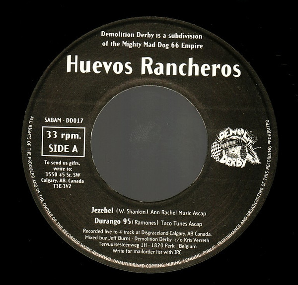 Huevos Rancheros / The Vice Barons - Jezebel / Starlite Motel | Demolition Derby (DD017) - 3