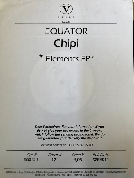 Chipi - Elements EP | Equator (EQ012-6) - 3