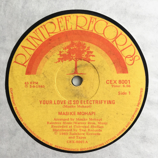 Masike Mohapi - Your Love Is So Electrifying | Raintree Records (CEX 8001) - 3