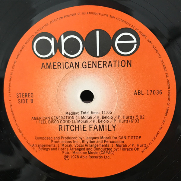 The Ritchie Family - American Generation | Able (ABL-17036) - 3