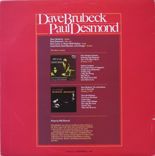 Dave Brubeck & Paul Desmond - Dave Brubeck/Paul Desmond | Fantasy (HB 6111) - 2 Dave Brubeck & Paul Desmond - Dave Brubeck/Paul Desmond | Fantasy (HB 6111) - 2