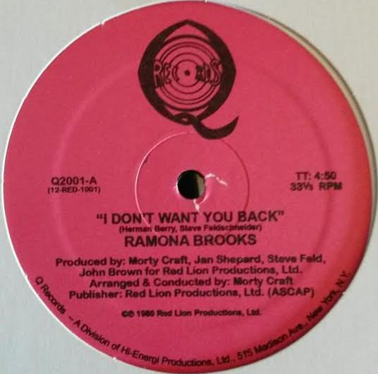 Ramona Brooks - I Don't Want You Back | Q Records (Q2001) - main Ramona Brooks - I Don't Want You Back | Q Records (Q2001) - main