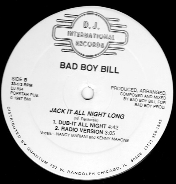 Bad Boy Bill - Jack It All Night Long | D.J. International Records (DJ 894) - 2 Bad Boy Bill - Jack It All Night Long | D.J. International Records (DJ 894) - 2