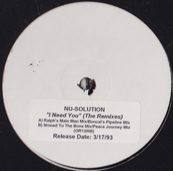 Nu-Solution - I Need You (The Remixes) | One Records (OR12008) - main
