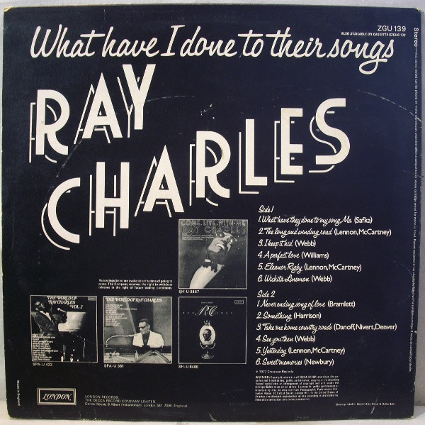 Ray Charles - What Have I Done To Their Songs | London Records (ZGU 139) - 2