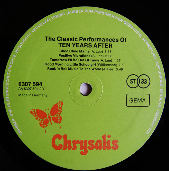 Ten Years After - The Classic Performances Of Ten Years After | Chrysalis (6307 594) - 4 Ten Years After - The Classic Performances Of Ten Years After | Chrysalis (6307 594) - 4